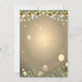 松の枝 ボール 黒 クリスマス 企業 招待状 (裏面)