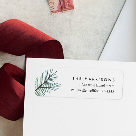 松の枝 |休日の差出人住所 ラベル