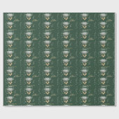 松の枝、緑のボール 楽しいクリスマス ラッピングペーパー (フラット)