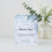 松の枝、雪、ライトのリハーサルディナー 招待状 (スタンド正面)