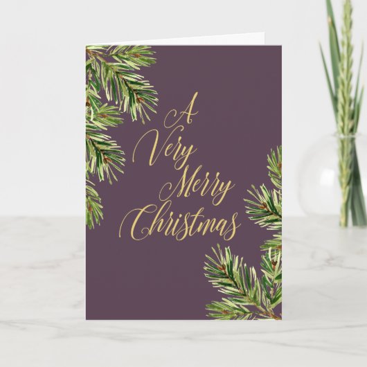 松の枝I書道メリークリスマス シーズンカード (正面)