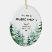 松の森あなたは素晴らしい新しい親になる セラミックオーナメント (右)