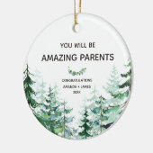 松の森あなたは素晴らしい新しい親になる セラミックオーナメント (左)