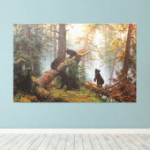 松の森のアートの朝素晴らし。 キャンバスプリント (インサイチュ (ウッドフロア))