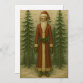 松の森のクリスマスカードの父クリスマス シーズンカード (正面/裏面)