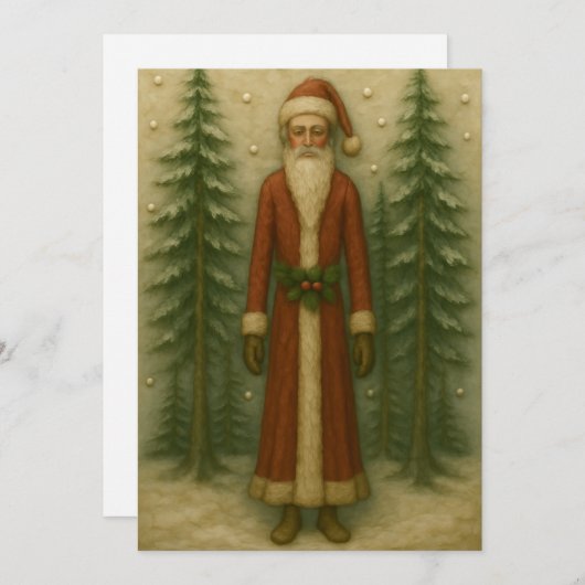 松の森のクリスマスカードの父クリスマス シーズンカード (正面/裏面)