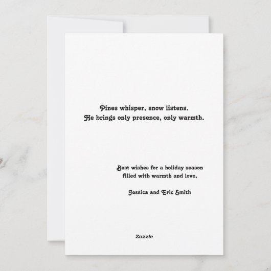 松の森のクリスマスカードの父クリスマス シーズンカード (裏面)