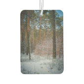 松の森の中の晴れた冬の日 カーエアーフレッシュナー (裏面)