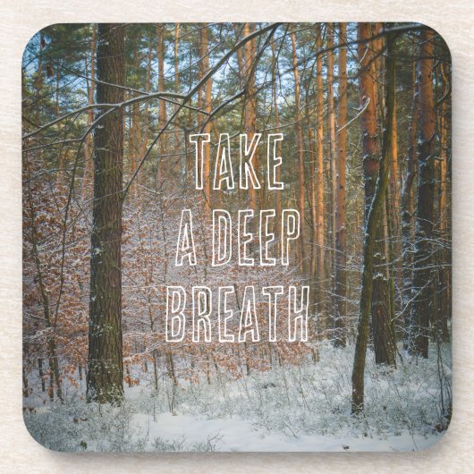 松の森の中の晴れた冬の日 コースター (正面)