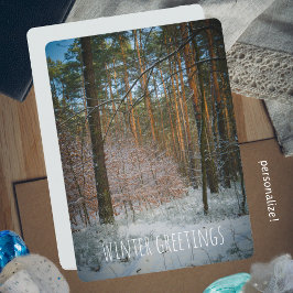 松の森の中の晴れた冬の日 シーズンカード