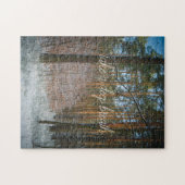 松の森の中の晴れた冬の日 ジグソーパズル (横)