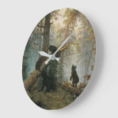 松の森の朝の大時計 ラージ壁時計 (傾斜)