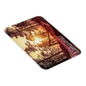 松の森の木道の夕日 マグネット (右側)