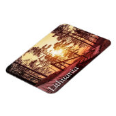 松の森の木道の夕日 マグネット (左側)