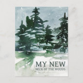 松の森の水彩画を動かした 案内ポストカード (正面)