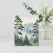 松の森の水色 ポストカード (スタンド正面)