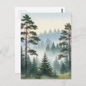 松の森の水色 ポストカード (正面/裏面)