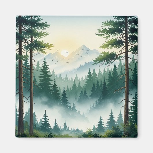 松の森の水色 マグネット (正面)