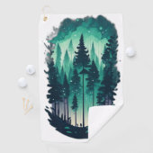 松の森の風景 ゴルフタオル (インサイチュ)