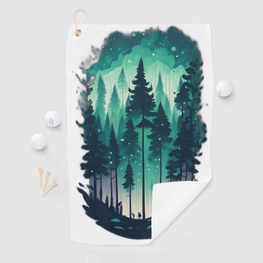 松の森の風景 ゴルフタオル (インサイチュ)