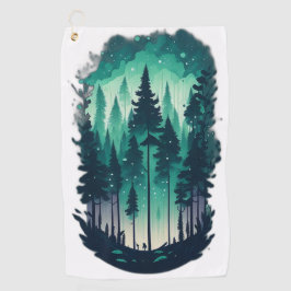 松の森の風景 ゴルフタオル