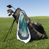 松の森の風景 ゴルフタオル (グリーン)