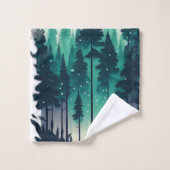 松の森の風景 バスタオルセット (ウォッシュタオル)