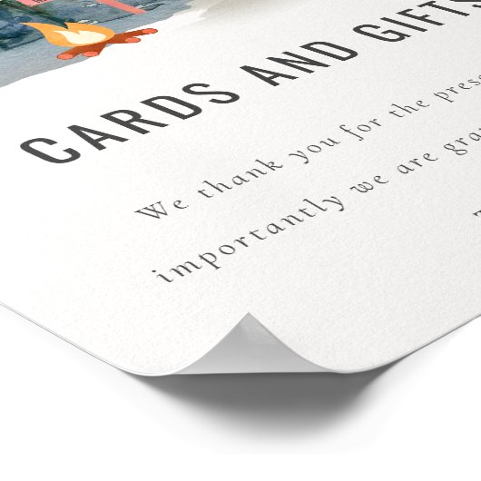 松の森キャンピングカードとギフト赤ちゃんシャワーサイン ポスター (角)