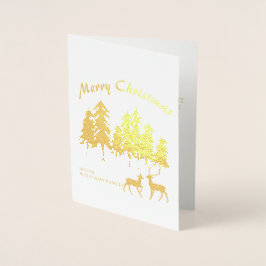 松の森トナカイ写真メリークリスマス 箔カード