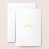 松の森トナカイ写真メリークリスマス 箔カード (裏面封筒付き)