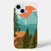 松の森、山、日の出 Case-Mate iPhoneケース (裏面)