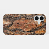 松の樹皮の質感 iPhone 16ケース (裏面横)