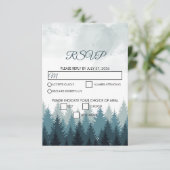 松の水彩林素朴結婚の 出欠カード (スタンド正面)