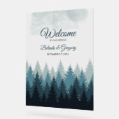 松の水彩林結婚の歓迎サイン アクリルサイン (傾斜)