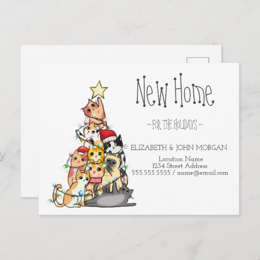 松の猫の新しいアドレス 案内ポストカード (正面/裏面)