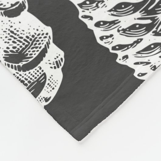 松の球形の手描きの継ぎ目のない模様。植物学の フリースブランケット (角)