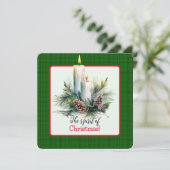 松の白熱［赤熱］光を放つ球根に囲まれたロウソク カード (スタンド正面)