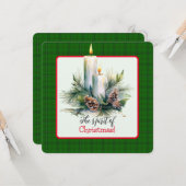 松の白熱［赤熱］光を放つ球根に囲まれたロウソク カード (正面/裏面インサイチュ)