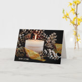 松の白熱［赤熱］光を放つ球根のロウソク カード (黄色い花)