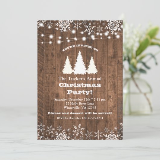 松の素朴木と弦がクリスマスパーティー 招待状 (スタンド正面)