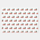 松の素朴木のクリスマストラックのラッピング紙 ラッピングペーパーシート (正面3)