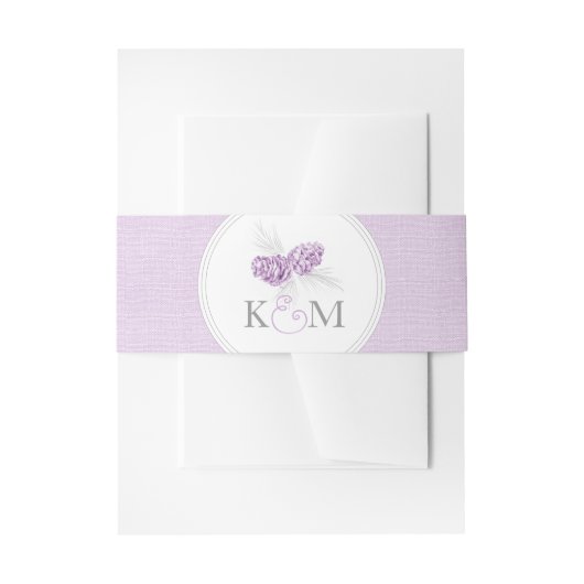 松の結婚コーンはキャンバスの紫色のベリーバンドをアート 招待状ベリーバンド (正面例)