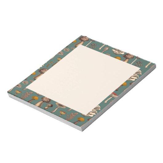 松の緑のノートに野生のキノコ ノートパッド (回転)