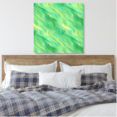 松の緑の波状テクスチャ キャンバスプリント (インサイチュ (寝室))