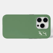 松の緑の無地の色 白のイニシャル Case-Mate iPhoneケース (裏面 (横))