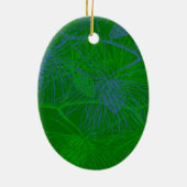 松の背景の青い緑、 your-image-templateSQ セラミックオーナメント (裏面)