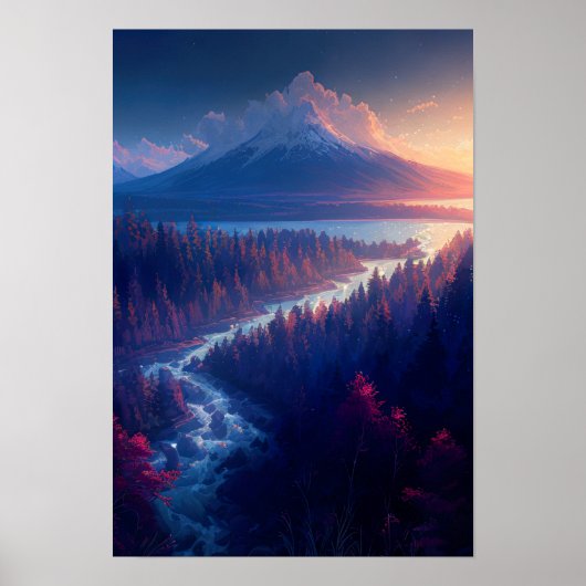 松の荒野を川が渡る ポスター (正面)