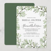 松の葉のモダンな結婚前お披露目招待状 招待状 (正面/裏面)