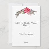 松の葉の水彩写真 ゴールドフレーム シーズンカード (裏面)