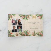 松の赤い果実の黄麻写真ビジネスのクリスマス シーズンカード (内部)